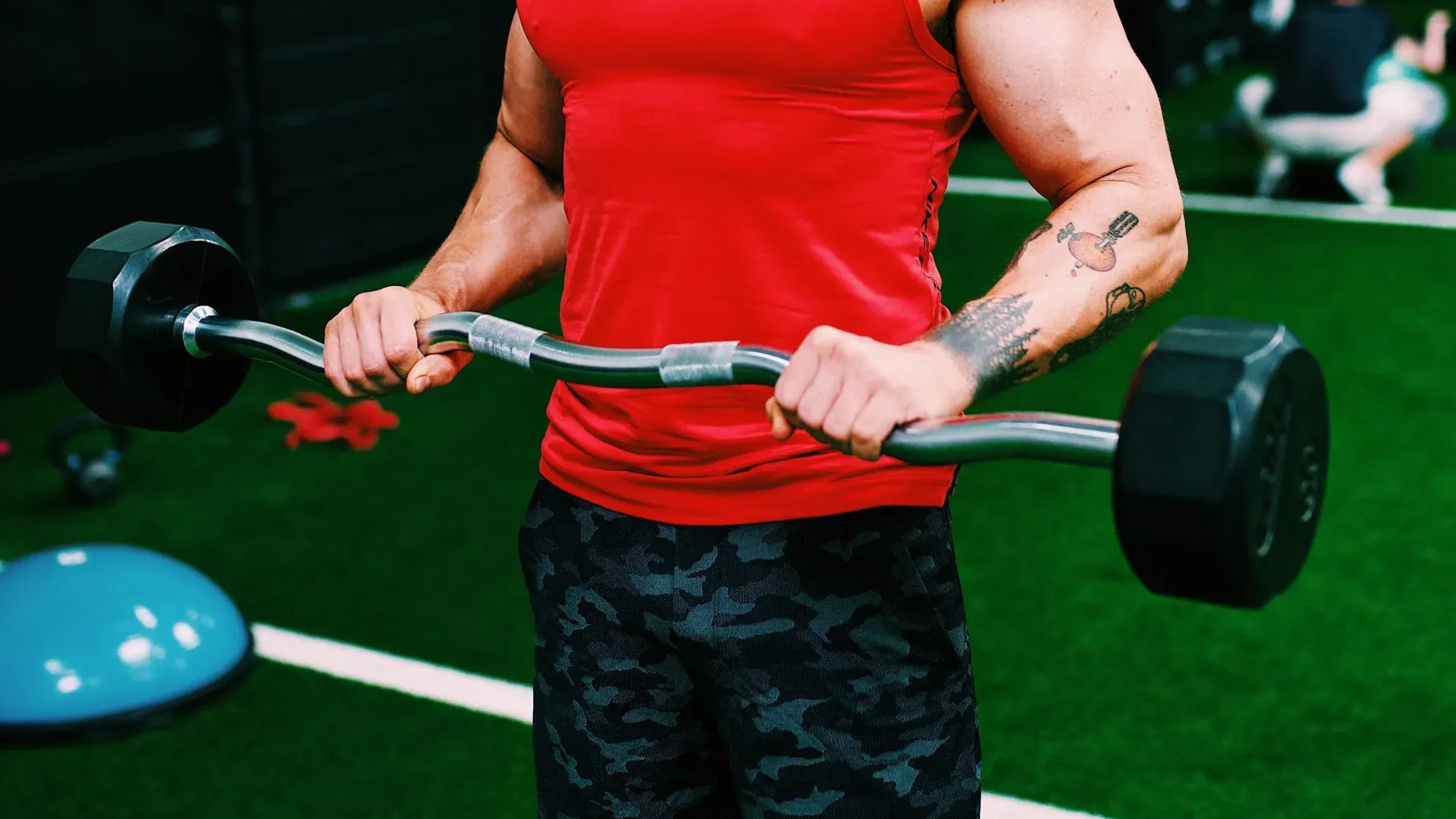 Ultimate chest workouts at home with curl bar