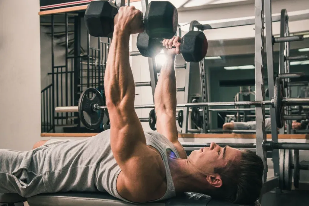 Best inner chest workout at home with dumbbells