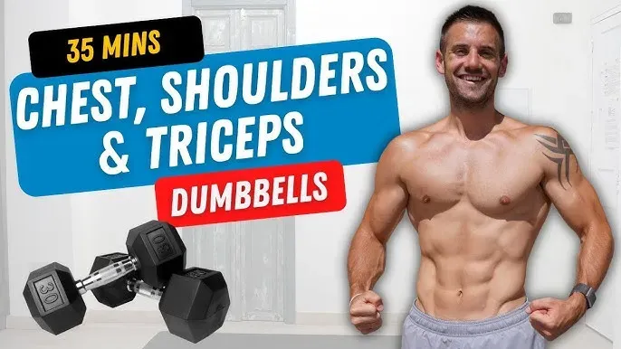 Putting Your Chest Shoulder Triceps Workout at Home with Dumbbells into Practice