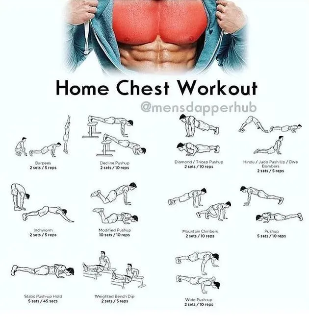 Best simple chest workout at home exercises